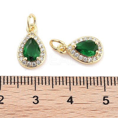 Brass with Cubic Zirconia Pendants KK-P271-32G-1