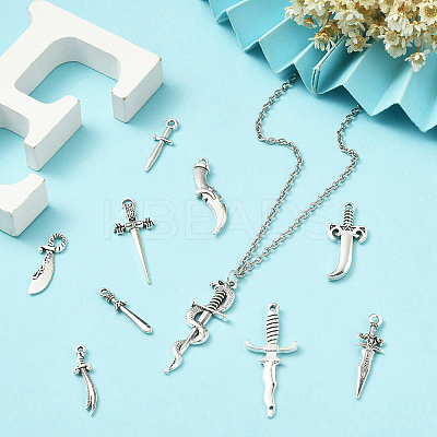 100Pcs 10 Styles Tibetan Style Alloy Connector Charms TIBEP-CJ0003-38-1