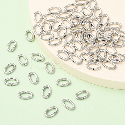 Tarnish Resistant 304 Stainless Steel Open Jump Rings X-STAS-Q186-03-8x5mm-1