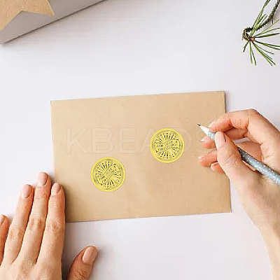 Gold Foil Paper Picture Stickers STIC-WH0030-003-1