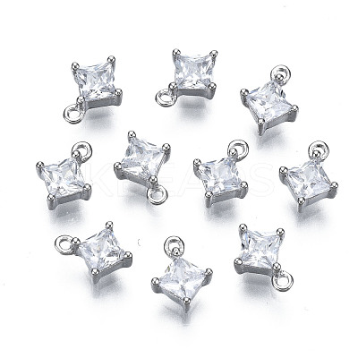 Long-Lasting Plated 925 Sterling Silver Cubic Zirconia Charms STER-ZX003-01P-NF-1
