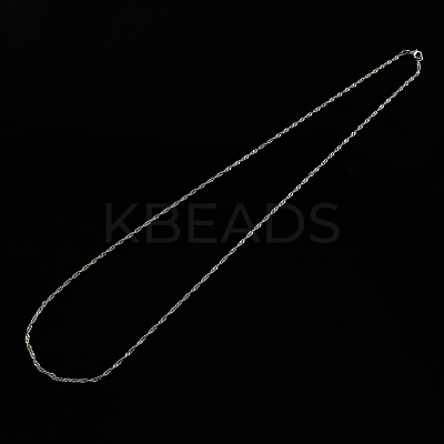 Tarnish Resistant 304 Stainless Steel Singapore Chain Necklaces STAS-S029-06-1