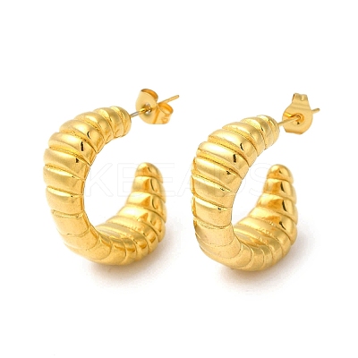 Golden 304 Stainless Steel Stud Earrings EJEW-K257-01C-G-1