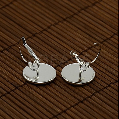 Clear Domed Glass Cabochon Cover and Brass Leverback Earring Settings for DIY DIY-X0160-S-RS-1