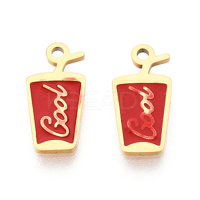 304 Stainless Steel Enamel Charms STAS-T065-66G-01-1