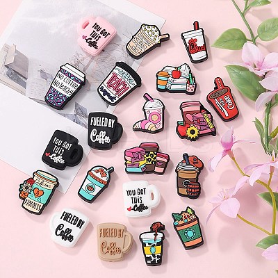 20Pcs 20 Styles Food Grade Eco-Friendly Silicone Focal Beads SIL-SZ0002-42-1