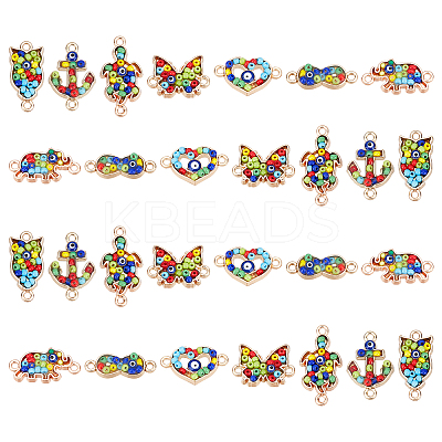 28Pcs 7 Style Alloy Links Connectors PALLOY-PH0002-03-RS-1