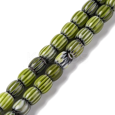 Handmade Lampwork Chevron Beads Strands LAMP-K041-01A-25-1
