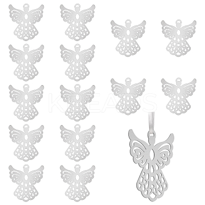 15Pcs Iron Etched Metal Embellishments Big Pendants IFIN-CA0001-62-1