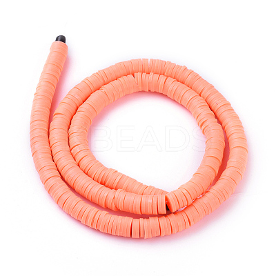 Flat Round Handmade Polymer Clay Beads CLAY-R067-6.0mm-19-1