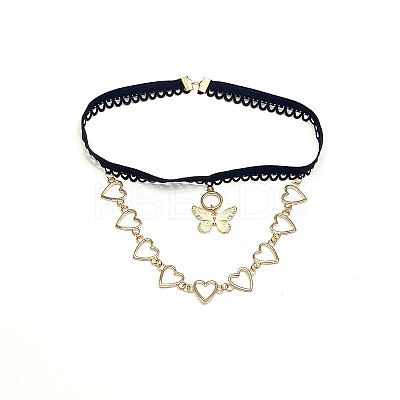 Butterfly Heart Tassel Alloy Thigh Chain WG0B5AC-01-1