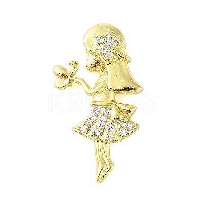 Rack Plating Brass Micro Pave Clear Cubic Zirconia Pendants KK-S380-40B-G-1