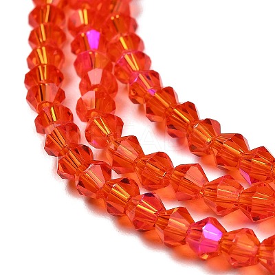 Transparent Electroplate Glass Beads Strands EGLA-A039-T4mm-L14-1