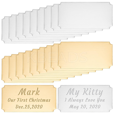 20Pcs 2 Colors Self-adhesive 201 Stainless Steel Type Business Cards AJEW-UN0002-30B-1