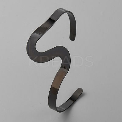 Euro Style Iron Cuff Bangles for Women BJEW-WH0817-010B-1