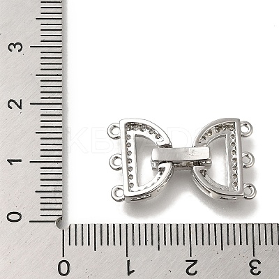 Brass Micro Pave Clear Cubic Zirconia Fold Over Clasps KK-H480-40P-1