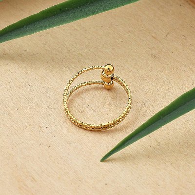 Ion Plating(IP) 304 Stainless Steel Cuff Rings RJEW-P131-02G-1