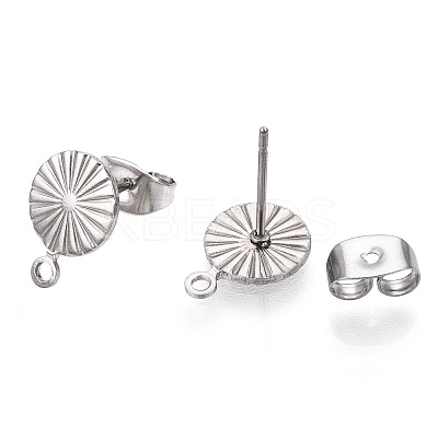 Non-Tarnish 304 Stainless Steel Stud Earring Findings STAS-E192-01P-01-1