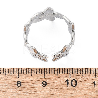 304 Stainless Steel Cuff Rings RJEW-D306-27P-06-1