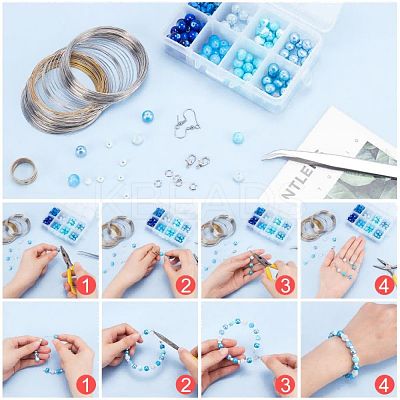 DIY Blue Themed Jewelry Making Kits DIY-PH0001-23P-1