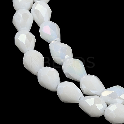 Opaque Solid Color Electroplate Glass Beads Strands EGLA-N013-P4mm-B02-1