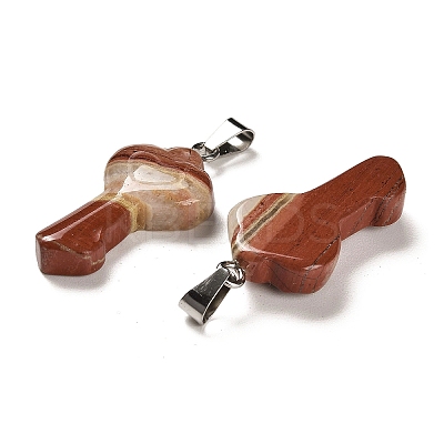 Natural Red Jasper Pendants G-M424-01P-02-1