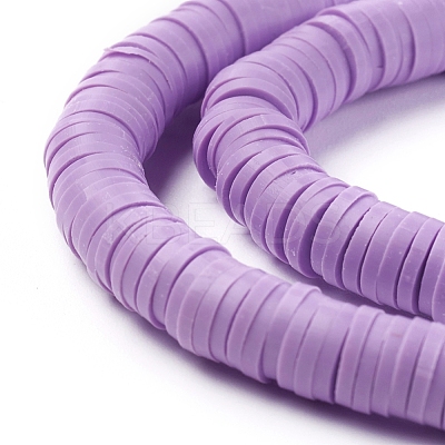 Flat Round Handmade Polymer Clay Beads CLAY-R067-6.0mm-01-1