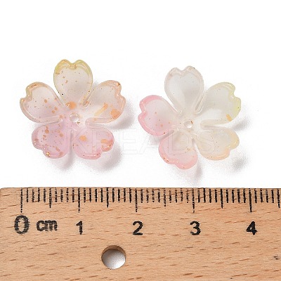 Acrylic Bead Caps OACR-H056-01G-1