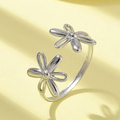 304 Stainless Steel Open Cuff Ring for Women RJEW-M025-05P-1