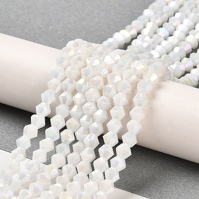 Opaque Solid Color Electroplate Glass Beads Strands LS-GLAA-F029-P4mm-A15-1