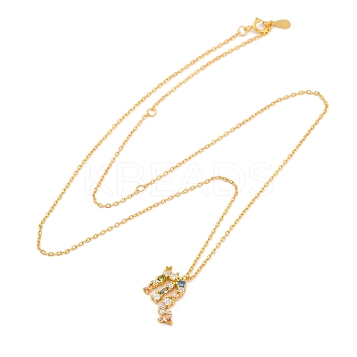 925 Sterling Silver Colorful Cubic Zirconia Constellation Pendant Cable Chain Necklaces for Women STER-R009-01G-07-1