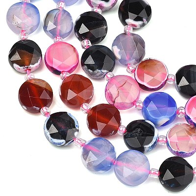 Natural Fire Crackle Agate Beads Strands G-C116-A194-01-1