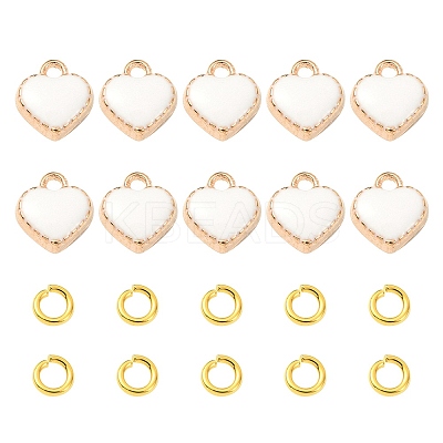 10Pcs Heart Alloy Enamel Charms ENAM-YW0002-92-1