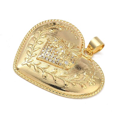 Brass Micro Pave Clear Cubic Zirconia Pendants KK-L257-16G-1