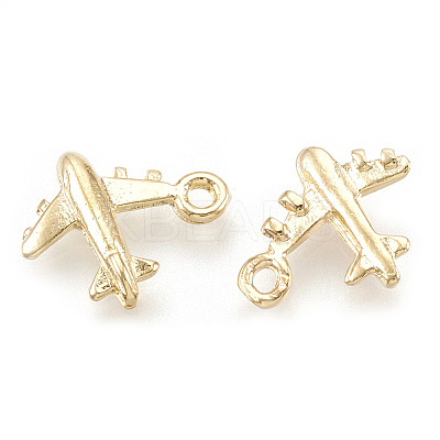 Brass Airliner Charms KK-S348-010-1