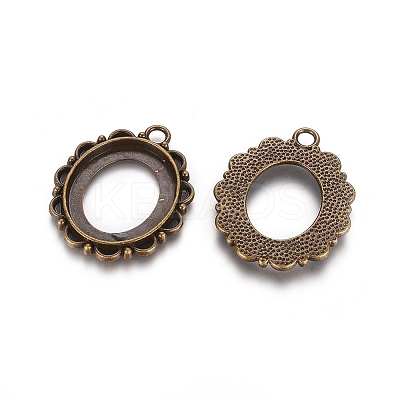 Tibetan Style Alloy Open Back Pendant Cabochons Settings EA416Y-AB-1