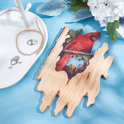 Wood Animal Hanging Ornaments HJEW-WH0053-08E-1