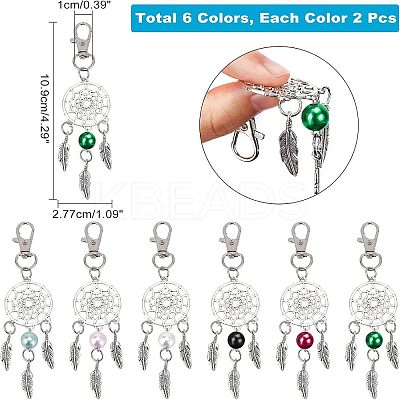 12Pcs 6 Colors Zinc Alloy Big Pendants FIND-NB0002-37-1