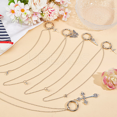 8Pcs 4 Styles Iron Cable Chain Shoes Chain HJEW-GO00204-1
