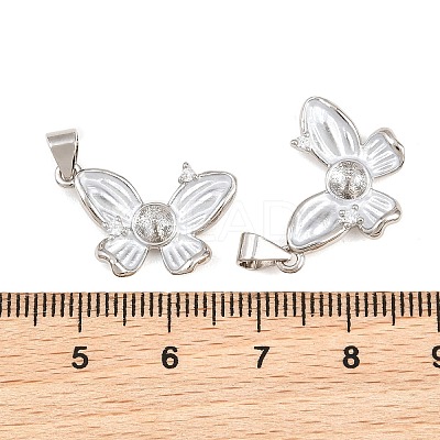 Brass Micro Clear Cubic Zirconia Peg Bails Pin Pendants KK-CBA6A75-51A-P-1