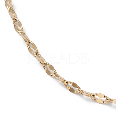 Ion Plating(IP) 304 Stainless Steel Dapped Chain Necklace for Men Women STAS-B039-07G-1