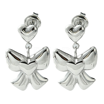 Tarnish Resistant 304 Stainless Steel Dangle Stud Earrings EJEW-Z038-08P-1