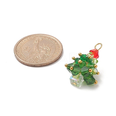 Christmas Tree Glass Pendants PALLOY-JF01964-02-1