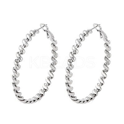 304 Stainless Steel Hoop Earrings EJEW-S250-04A-P-1
