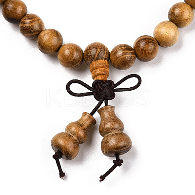 4-Loop Wrap Style Buddhist Jewelry WOOD-N010-021-1
