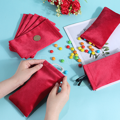 8Pcs Rectangle Velvet with Steel Glasses Case ABAG-BBC0001-15B-1