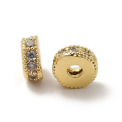 Rack Plating Brass Micro Pave Cubic Zirconia Beads KK-C010-14-1