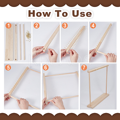 2Pcs Wood Necklace Organizer Display Stands NDIS-WH0016-15B-02-1