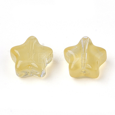 Transparent Spray Painted Glass Beads GLAA-N035-01-A01-1