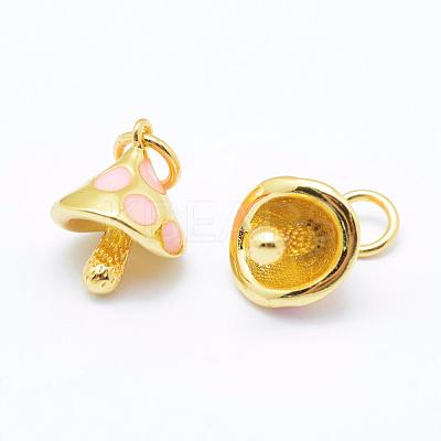 Brass Enamel Charms ZIRC-P067-04G-NR-1